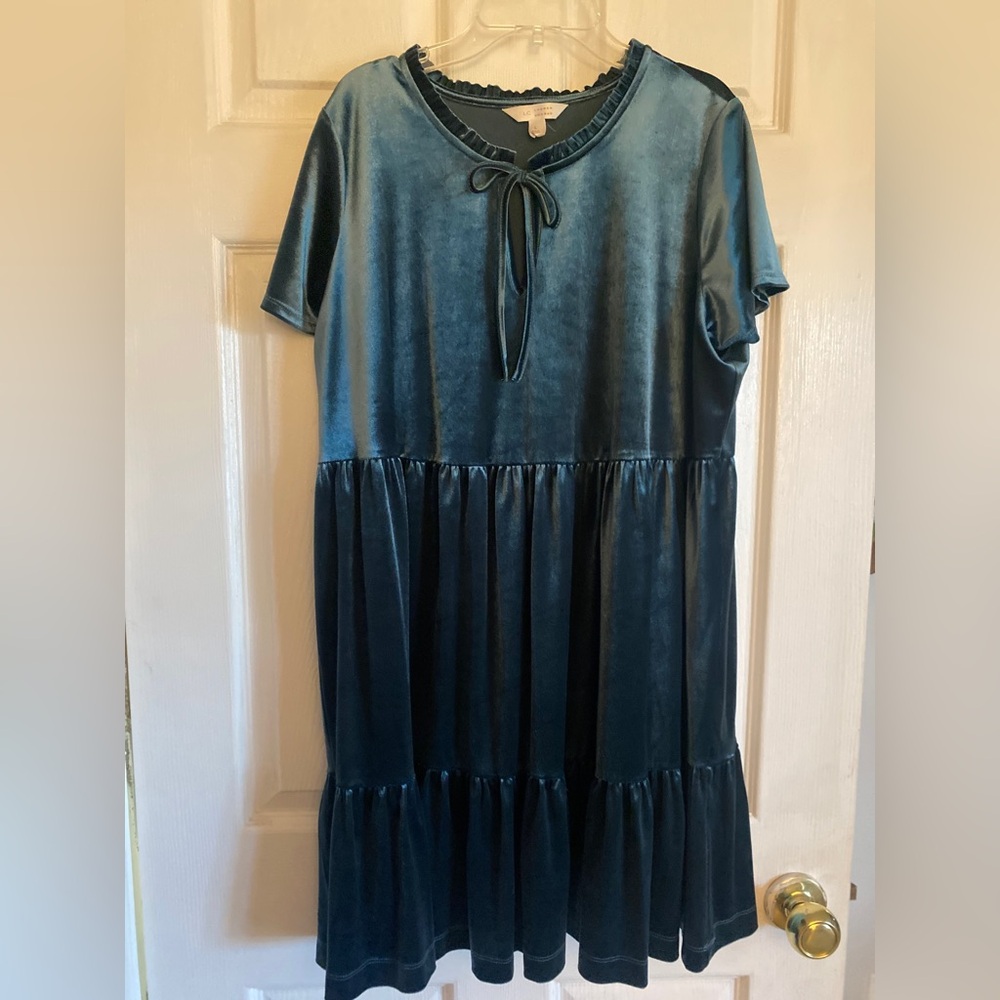 LC Lauren Conrad Blue Tiered Tie Front